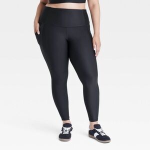 All in Motion 4X Black High-Waist 7/8 Leggings with Side Pocket